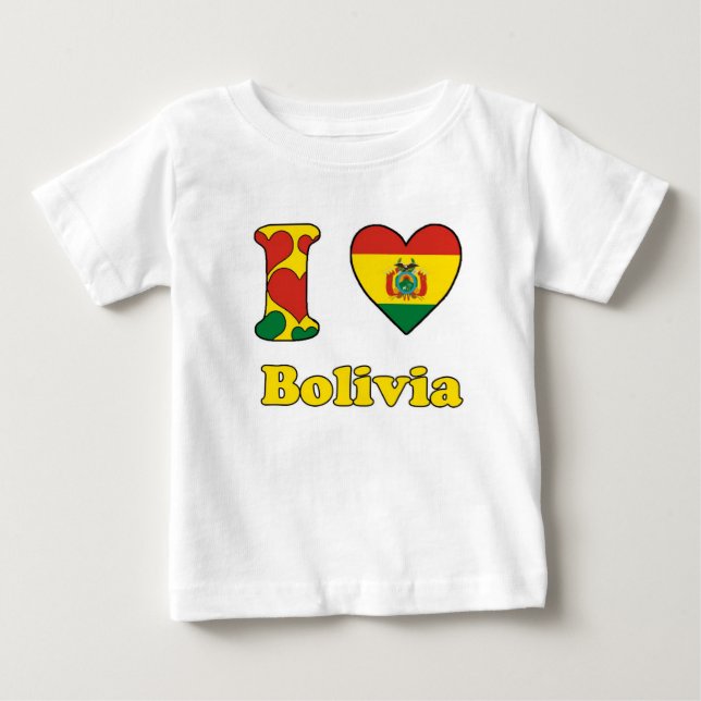 T-shirt Pour Bébé J'aime la Bolivie (Devant)