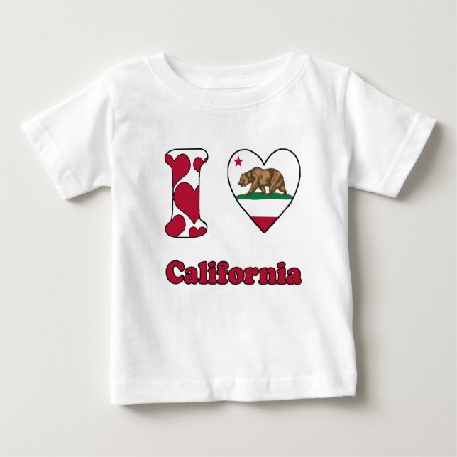 T-shirt Pour Bébé J'aime la Californie (Devant)