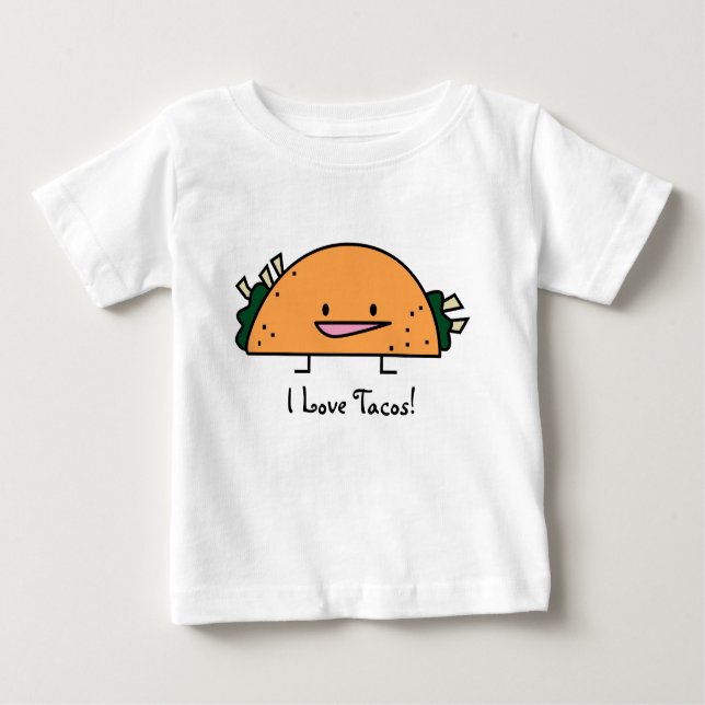 T-shirt Pour Bébé J'aime la chemise de nourrisson de tacos (Devant)