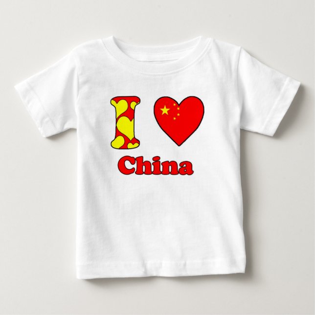 T-shirt Pour Bébé J'aime la Chine (Devant)