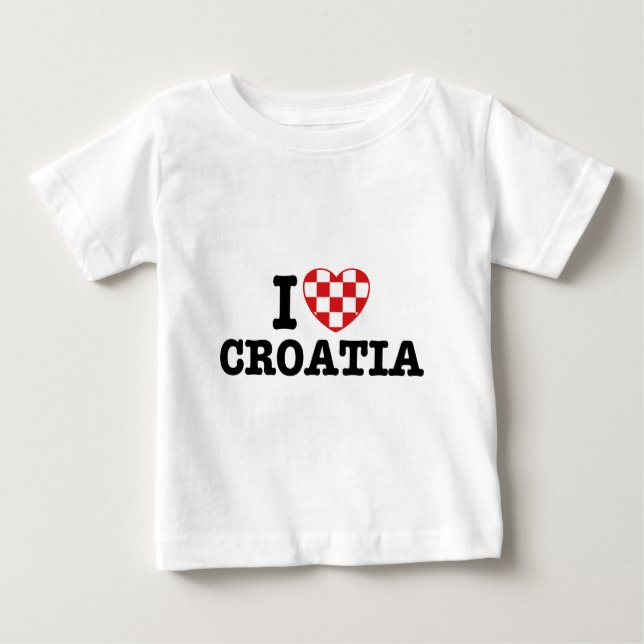 T-shirt Pour Bébé J'aime la Croatie (Devant)