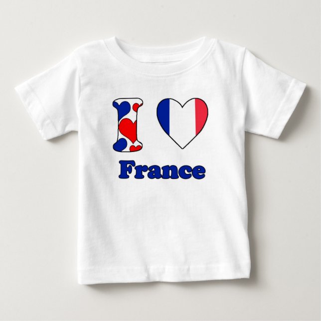T-shirt Pour Bébé J'aime la France (Devant)