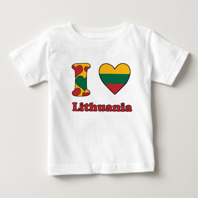 T-shirt Pour Bébé J'aime la Lituanie (Devant)