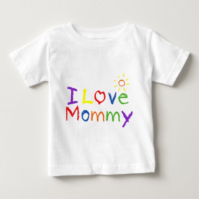 T-shirt Pour Bébé J'aime la maman (Devant)