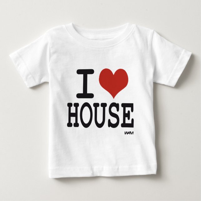 T-shirt Pour Bébé J'aime la musique de la maison (Devant)