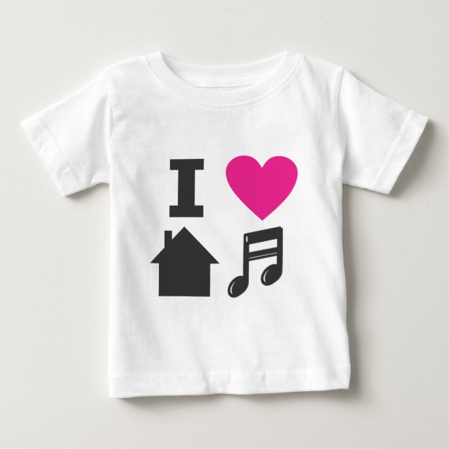 T-shirt Pour Bébé J'aime la musique de maison (Devant)