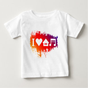 T-shirt Pour Bébé J'aime la musique de maison