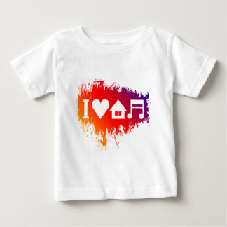 T-shirt Pour Bébé J'aime la musique de maison