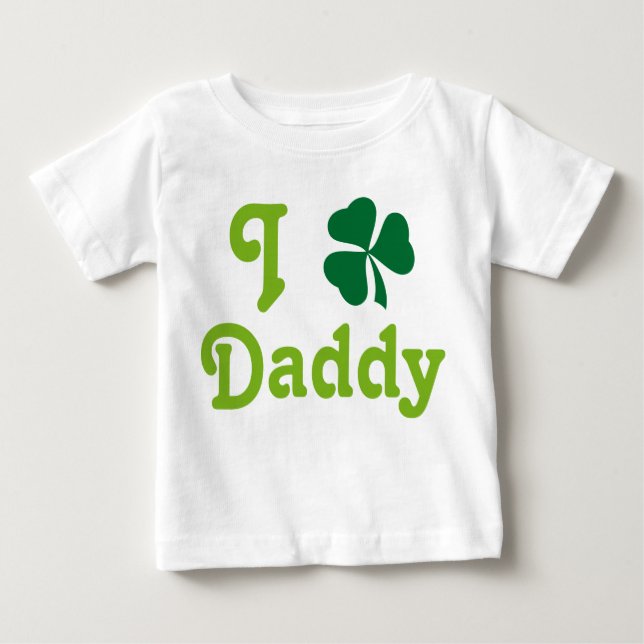 T-shirt Pour Bébé J'aime la pièce en t infantile de shamrock de papa (Devant)