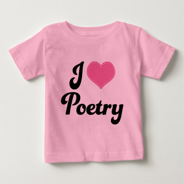 T-shirt Pour Bébé J'aime la poésie (de coeur) (Devant)