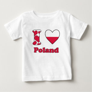 T-shirt Pour Bébé J'aime la Pologne
