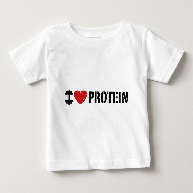 T-shirt Pour Bébé J'Aime La Protéine (Devant)