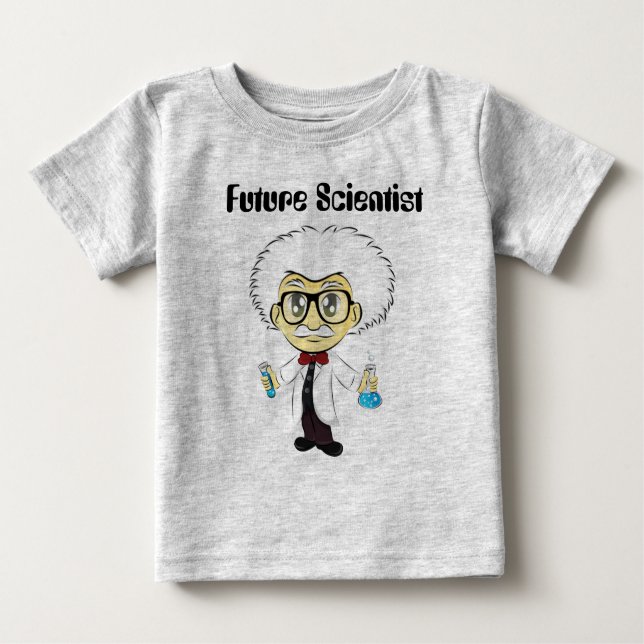 T-shirt Pour Bébé J'aime la Science avec le scientifique (Devant)