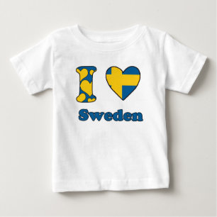 T-shirt Pour Bébé J'aime la Suède