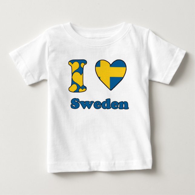 T-shirt Pour Bébé J'aime la Suède (Devant)