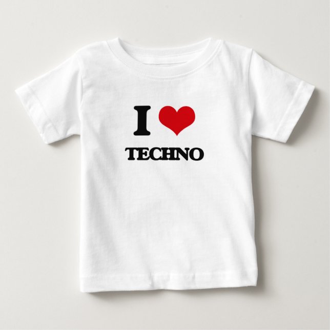 T-shirt Pour Bébé J'aime la TECHNO (Devant)