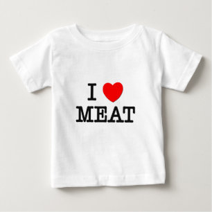 T-shirt Pour Bébé J'aime la VIANDE (la nourriture)