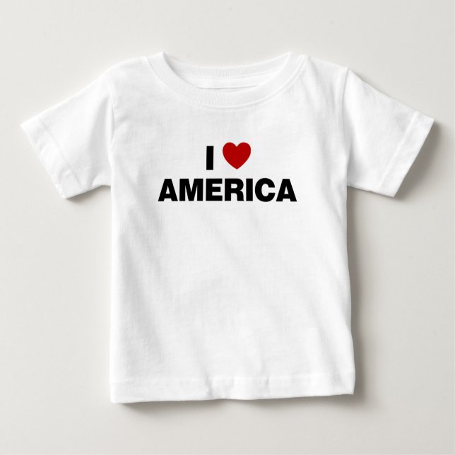 T-shirt Pour Bébé J'aime l'Amérique (Devant)