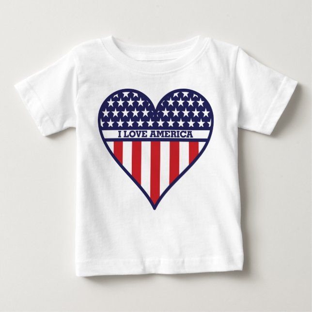 T-shirt Pour Bébé J'aime l'Amérique (Devant)