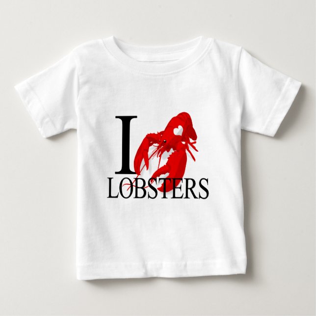T-shirt Pour Bébé J'aime le bébé de homards (Devant)
