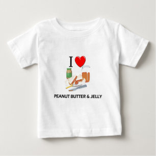 T-shirt Pour Bébé J'aime le beurre et la gelée d'arachide