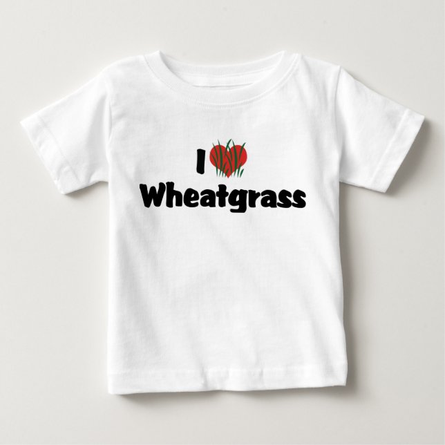 T-shirt Pour Bébé J'aime le blé de Heart Wheatgrass - Jus Sain (Devant)
