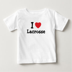 T-shirt Pour Bébé J'aime le coeur de Lacrosse personnalisé