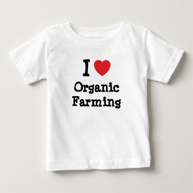 T-shirt Pour Bébé J'aime le coeur de l'agriculture biologique person (Devant)