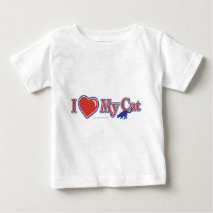 T-shirt Pour Bébé J'Aime Le Coeur Mon Chat