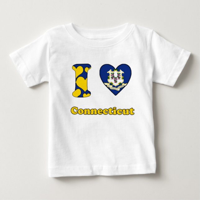 T-shirt Pour Bébé J'aime le Connecticut (Devant)