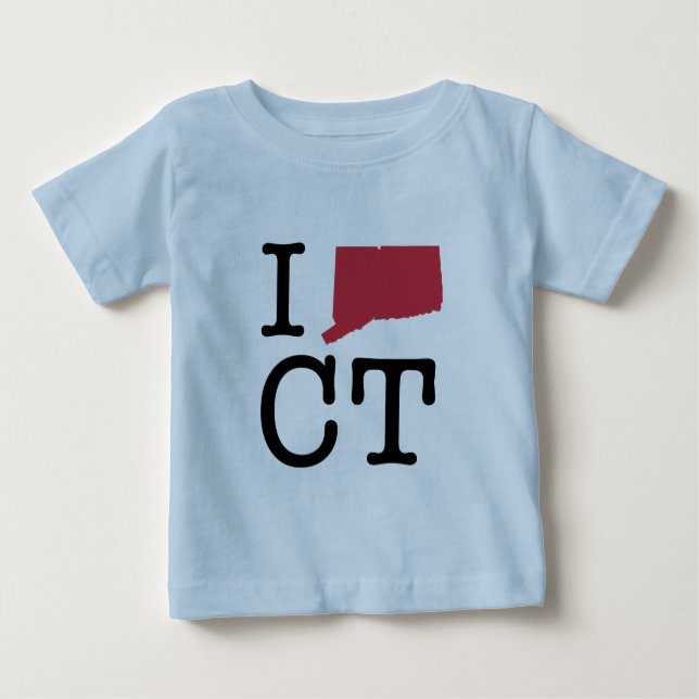 T-shirt Pour Bébé J'aime le Connecticut (Devant)