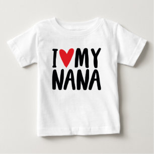 T-shirt Pour Bébé J'Aime Le Design Dessiné Par Ma Main Nana