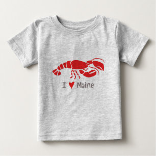 T-shirt Pour Bébé J'aime le homard du Maine