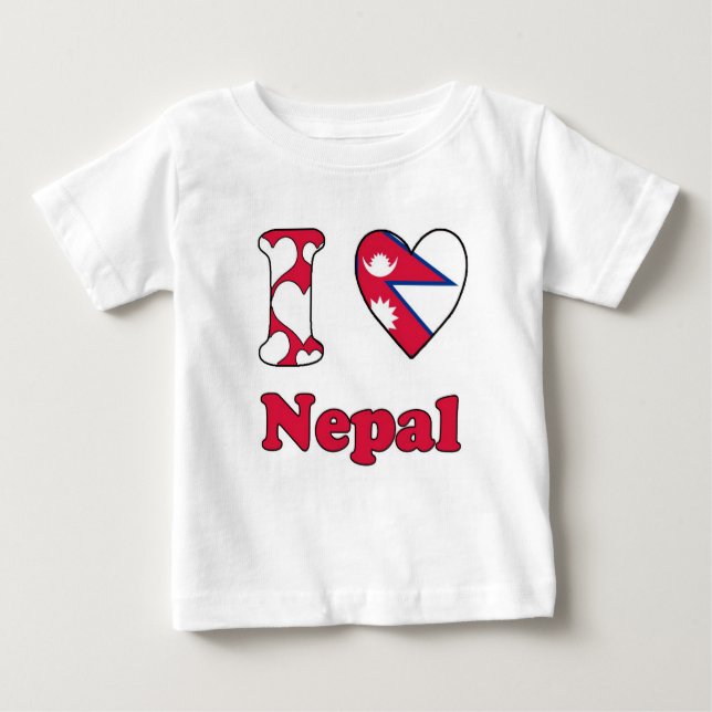 T-shirt Pour Bébé J'aime le Népal (Devant)