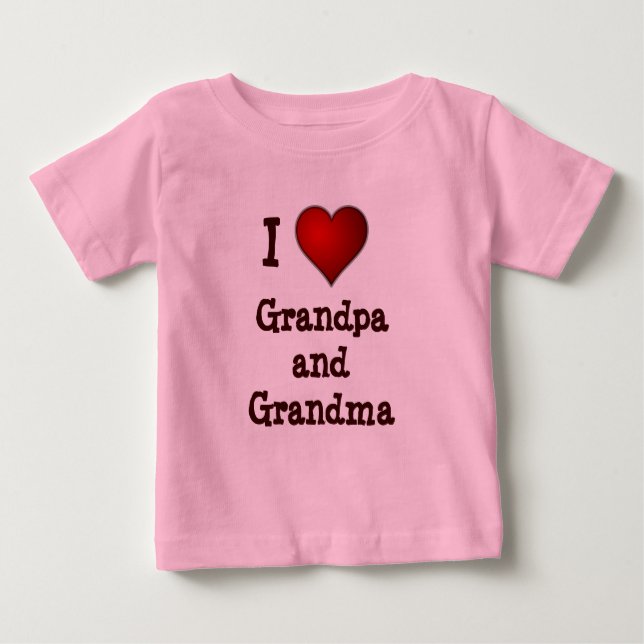T-shirt Pour Bébé J'aime le nourrisson de grand-papa et de (Devant)