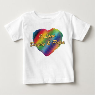 T-shirt Pour Bébé J'aime le papa et le papa