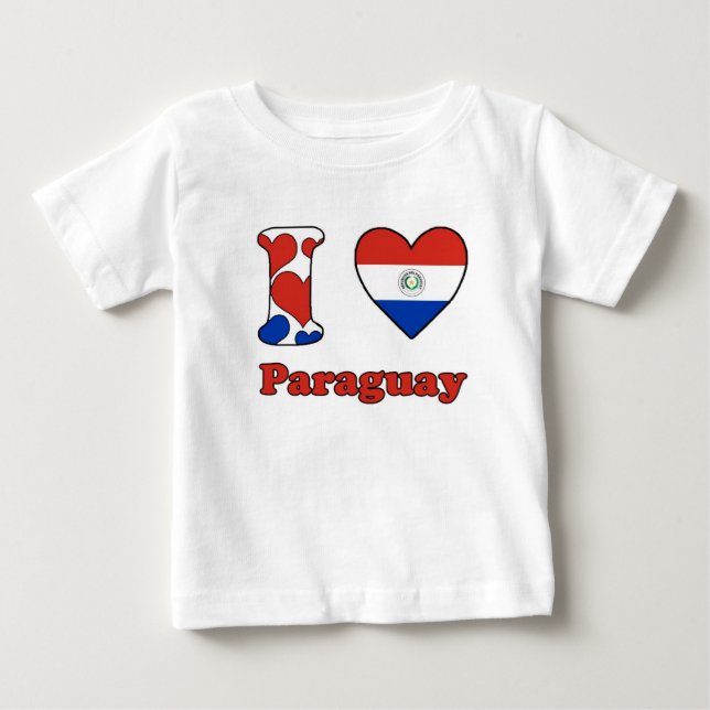 T-shirt Pour Bébé J'aime le Paraguay (Devant)