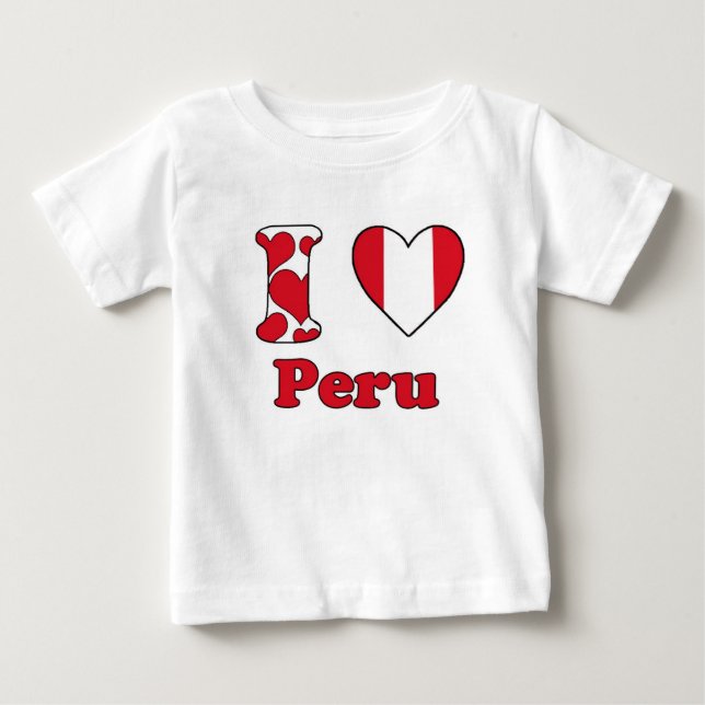 T-shirt Pour Bébé J'aime le Pérou (Devant)