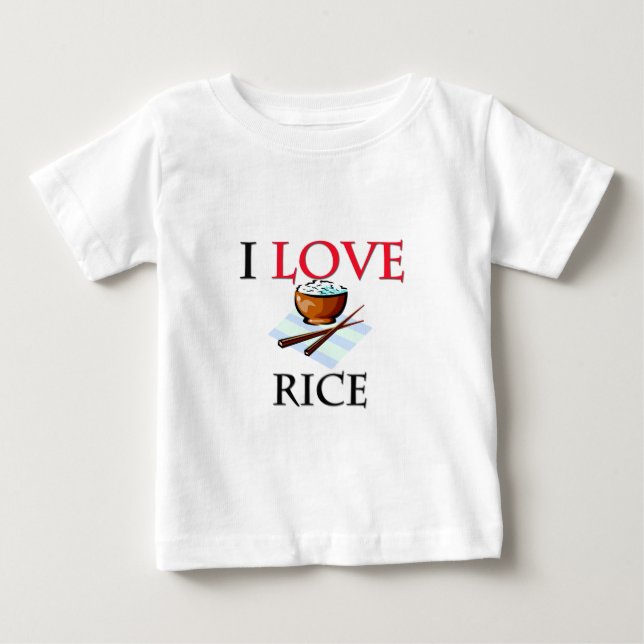 T-shirt Pour Bébé J'aime le riz (Devant)