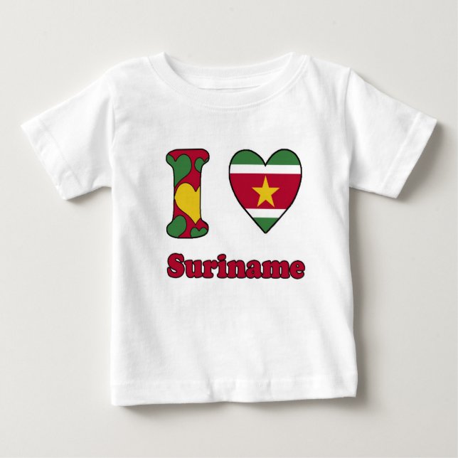T-shirt Pour Bébé J'aime le Surinam (Devant)
