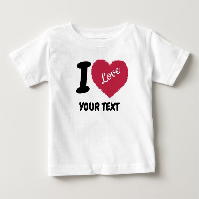 T-shirt Pour Bébé J'aime le texte personnalisable J'entends votre te (Devant)