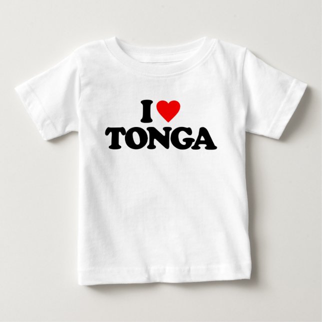 T-SHIRT POUR BÉBÉ J'AIME LE TONGA (Devant)
