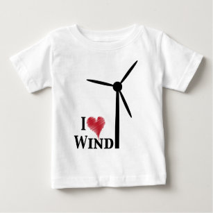 T-shirt Pour Bébé j'aime l'énergie éolienne