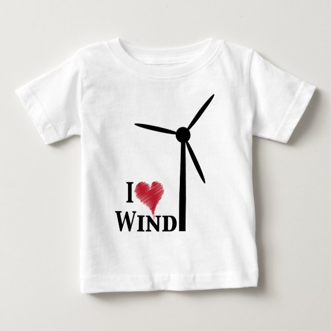 T-shirt Pour Bébé j'aime l'énergie éolienne (Devant)