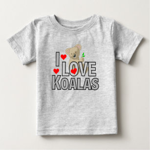 T-shirt Pour Bébé J'aime l'enfant en bas âge de koala/pièce en t