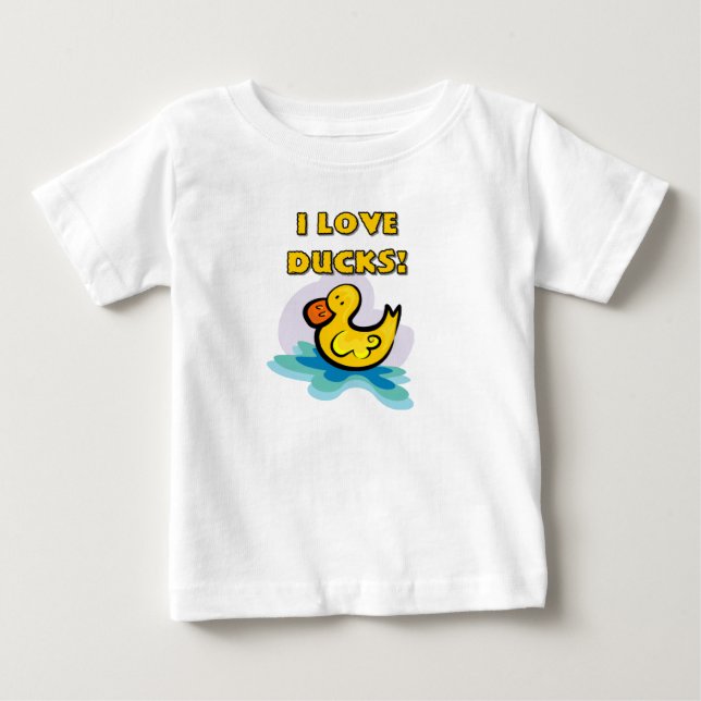 T-shirt Pour Bébé J'aime les canards (Devant)
