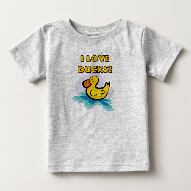 T-shirt Pour Bébé J'aime les canards (Devant)