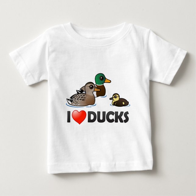 T-shirt Pour Bébé J'aime les canards (Devant)