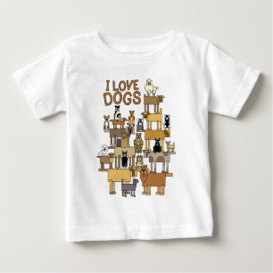 T-SHIRT POUR BÉBÉ J'AIME LES CHIENS
