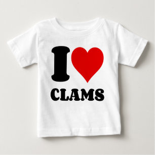 T-SHIRT POUR BÉBÉ J'AIME LES CLAMS